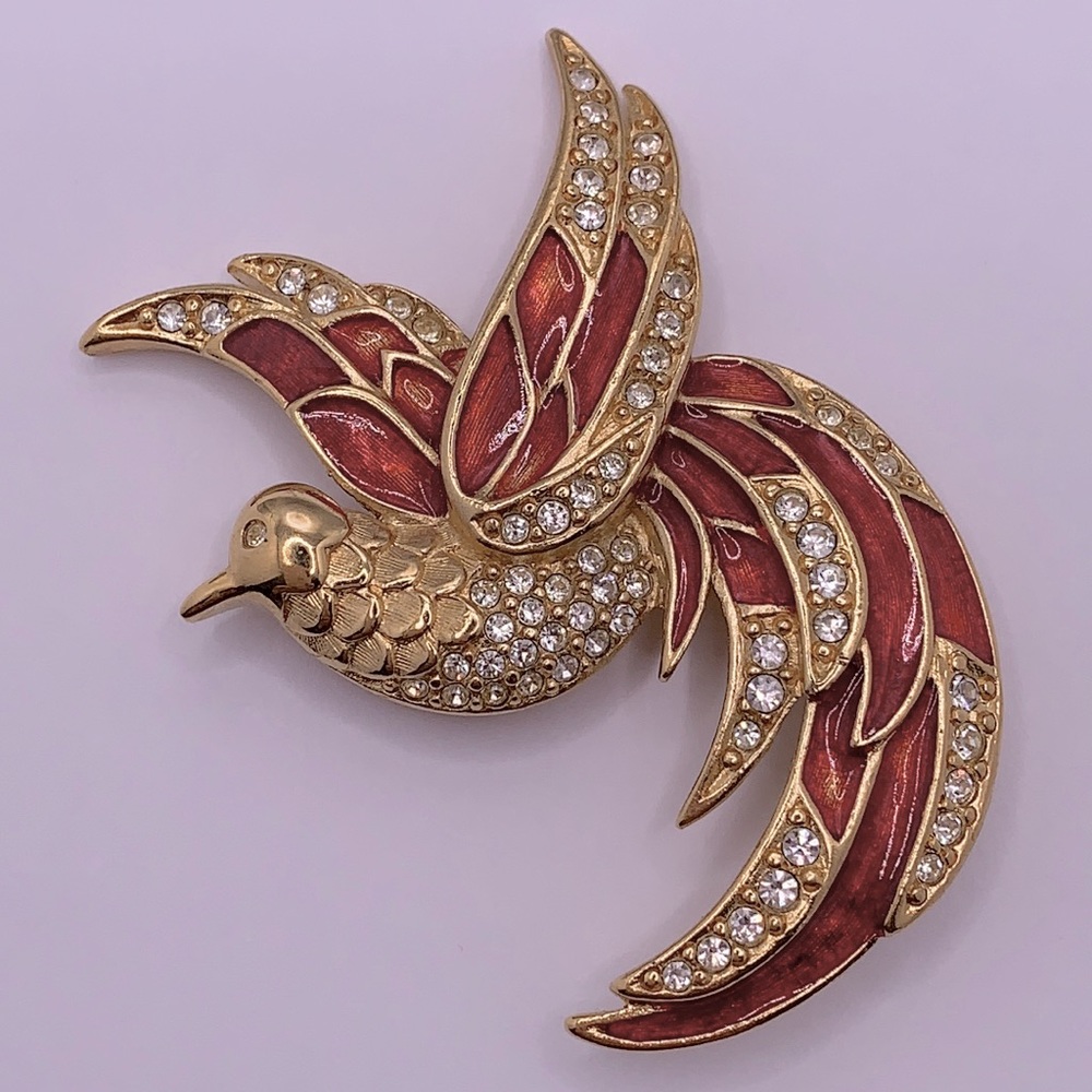 GIORGIO Red Tweety Bird Brooch